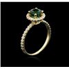 Image 3 : 14KT Yellow Gold 1.10ct Garnet and Diamond Ring