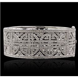 14KT White Gold 1.59ctw Diamond Bangle Bracelet