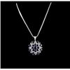 Image 1 : 14KT White Gold 30.32ctw Sapphire & Diamond Pendant with Chain