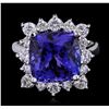 Image 1 : 14KT White Gold GIA Certified 7.53ct Tanzanite and Diamond Ring