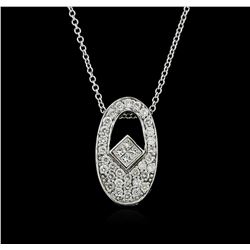 14KT White Gold 0.75ctw Diamond Pendant With Chain