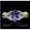 Image 1 : 14KT White Gold 1.93ct Tanzanite and Diamond Ring