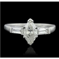 Platinum 1.39ctw Marquise Cut Diamond Ring