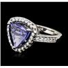 Image 2 : 14KT White Gold 4.89ct Tanzanite and Diamond Ring