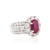 Image 2 : 18KT White Gold 2.90ct Ruby and Diamond Ring