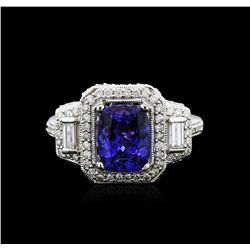 14KT White Gold 2.24ct Tanzanite and Diamond Ring