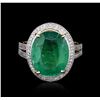 Image 2 : 14KT Yellow Gold 7.61ct Emerald and Diamond Ring