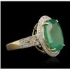 Image 3 : 14KT Yellow Gold 7.61ct Emerald and Diamond Ring