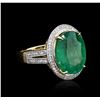 Image 4 : 14KT Yellow Gold 7.61ct Emerald and Diamond Ring