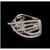 Image 2 : 14KT White Gold 0.80ctw Diamond Ring