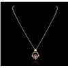 Image 1 : 14KT Two-Tone Gold 0.86ct Ruby, Sapphire and Diamond Pendant With Chain