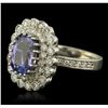 Image 2 : 14KT White Gold 3.35ct Tanzanite and Diamond Ring