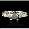 Image 1 : 14KT White Gold 1.54ct Black and White Diamond Ring
