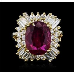 18KT Yellow Gold 3.62ct Ruby and Diamond Ring