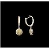 Image 2 : 0.83ctw Yellow Diamond Earrings - 14KT White Gold