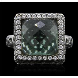 18KT White Gold 3.00ct Tourmaline and Diamond Ring