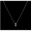 Image 1 : 1.98ct Yellow Sapphire and Diamond Pendant With Chain - 14KT Yellow Gold