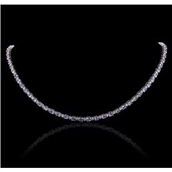 14KT White Gold 12.96ctw Tanzanite and Diamond Necklace