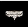 Image 1 : Platinum 0.85ctw Diamond Wedding Ring Set