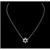 Image 2 : 14KT White Gold 0.60ctw Diamond Star Pendant With Chain