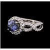 Image 2 : 14KT White Gold 1.20ct Tanzanite and Diamond Ring