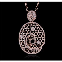 14KT Rose Gold 2.41ctw Diamond Pendant With Chain