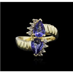 14KT Yellow Gold 2.00ctw Tanzanite and Diamond Ring