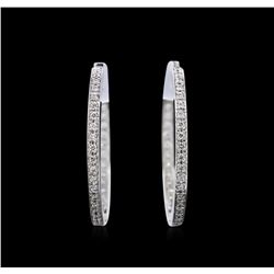 0.76ctw Diamond Hoop Earrings - 18KT White Gold