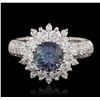 Image 1 : 14KT White Gold 1.67ct Tanzanite and Diamond Ring