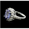 Image 2 : 14KT White Gold 5.91ct Tanzanite and Diamond Ring