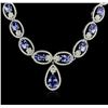 Image 1 : 14KT White Gold 16.85ctw Tanzanite and Diamond Necklace