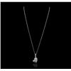 Image 2 : 14KT White Gold 0.78ctw Diamond Pendant With Chain