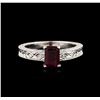 Image 1 : 14KT White Gold 1.05ct Ruby and Diamond Ring