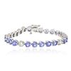 Image 1 : 14KT White Gold 13.50ctw Tanzanite and Diamond Bracelet