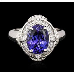 18KT White Gold 3.62ct Tanzanite and Diamond Ring