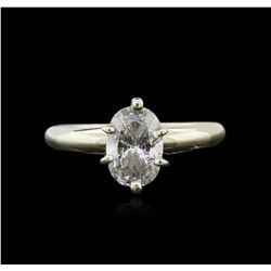 14KT White Gold 0.91ct Oval Cut Diamond Solitaire Ring