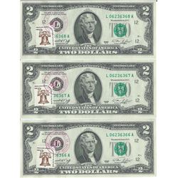 1976 $2 1st Day Currency Lot of 3