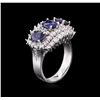 Image 3 : 14KT White Gold 2.88ctw Sapphire and Diamond Ring
