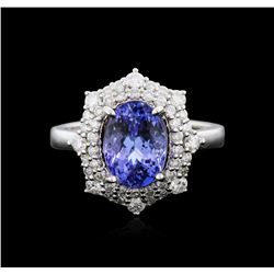 14KT White Gold 3.11ct Tanzanite and Diamond Ring