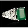 Image 2 : 14KT White Gold 5.26ct Emerald and Diamond Ring