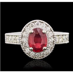 14KT White Gold 1.83ct Ruby and Diamond Ring