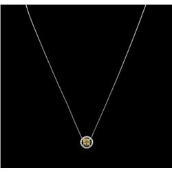 1.00ct Citrine and Diamond Pendant With Chain - 14KT White Gold