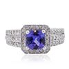 Image 1 : 14KT White Gold 1.33ct Tanzanite and Diamond Ring