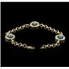 Image 3 : 14KT Yellow Gold 0.30ctw Diamond Evil Eye Bracelet