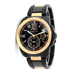 Cartier Black DLC and 18KT Rose Gold Calibre Men's Watch