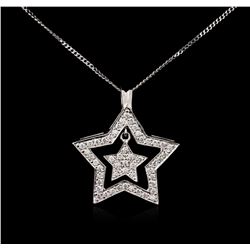 18KT White Gold 0.70ctw Diamond Pendant With Chain