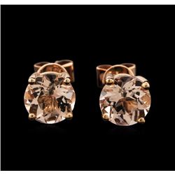 14KT Rose Gold 1.60ctw Morganite Earrings