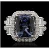 Image 1 : 18KT White Gold 4.68ct Tanzanite and Diamond Ring