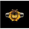 Image 1 : 10KT Yellow Gold 5.80ct Citrine, Onyx and Diamond Ring