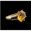 Image 2 : 10KT Yellow Gold 5.80ct Citrine, Onyx and Diamond Ring